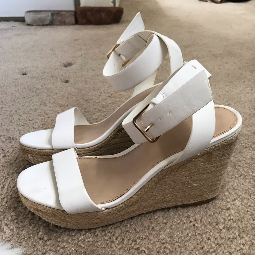 White Espadrille Wedge Sandals
